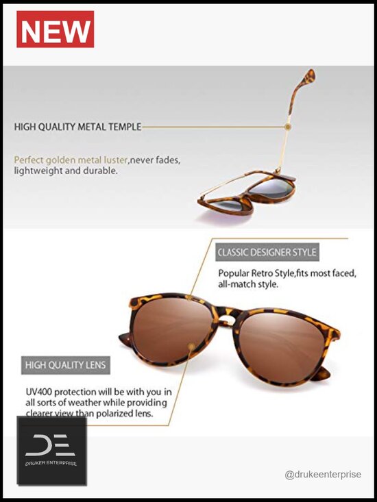 Polarized UV Protection Retro Round Sunglasses Unisex main image 5